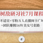 树敌研习社7月课程：破不适宜+零粉万人直播间卡广场+团队赚佣16W美女号套路