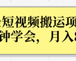 操作性非常强的头条号短视频搬运项目，3分钟学会，轻松月入8000+