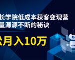 素宣成长学院低成本获客变现营，教你流量源源不断的秘诀，轻松月入10万