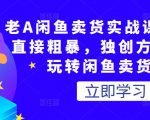 老A闲鱼卖货实战课，简单直接粗暴，独创方法带你玩转闲鱼卖货！