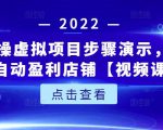 新人实操虚拟项目步骤演示，0基础打造自动盈利店铺【视频课程】