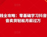 抖音电商赚钱全攻略：零基础学习抖音种草，靠抖音卖货轻松月薪过万