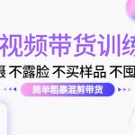 短视频带货训练营：不拍摄 不露脸 不买样品 不囤货发货 简单粗暴混剪带货（第三期）