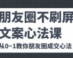 朋友圈不刷屏文案心法课 人人都要懂的商业逻辑 从0~1教你朋友圈成交心法