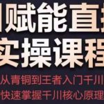 千川赋能直播间实操课程，带你从青铜到王者的入门千川投流，让你快速掌握千川核心原理