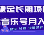 稳定长期项目，说唱音乐号月入1W+，稳定长期，流量好做