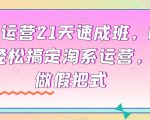 淘系运营21天速成班，0基础轻松搞定淘系运营，不做假把式