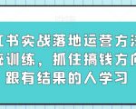 小红书实战落地运营方法，系统训练，抓住搞钱方向，跟有结果的人学习