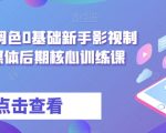 从剪辑到调色0基础新手影视制作，自媒体后期核心训练课