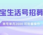 支付宝生活号作者招募计划，单号单月2600，可批量去做，工作室一人一个月轻松1w+【揭秘】