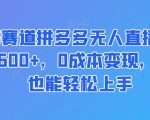 蓝海赛道拼多多无人直播，日入2600+，0成本变现，小白也能轻松上手【揭秘】