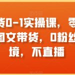 图文带货0-1实操课，零基础学习抖音图文带货，0粉丝，不出境，不直播