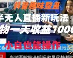 抖音趣味整蛊半无人直播新玩法，礼物收益一天1000+小白也能操作【揭秘】