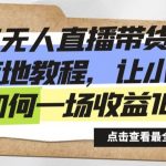 快手无人直播带货全方位落地教程，让小白感受如何一场收益1000+【揭秘】