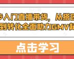 从0起步入门直播带货，​从搭团队到引流到转化全面助力GMV起步