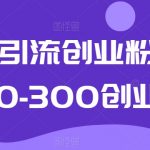 抖音引流创业粉单日100-300创业粉【揭秘】