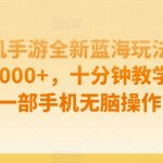 孤独战机手游全新蓝海玩法，单视频变现2000+，十分钟教学，小白一部手机无脑操作【揭秘】