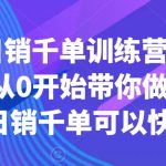 拼多多日销千单训练营2023完整版，从0开始带你做好拼多多，让日销千单可以快速复制