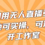 不卖货利用无人直播引流视频教程，地可实操，可矩阵，可开工作室【揭秘】