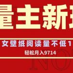 流量主新玩法，美女壁纸和头像，阅读量不低于1w，月入9741【揭秘】