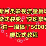 全新另类影视流量复印机，传染式裂变，快速拿结果，小白一周搞了50000+，喂饭式教程【揭秘】