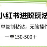 小红书进阶玩法，一单150-500+，简单复制粘贴，小白也能轻松上手【揭秘】